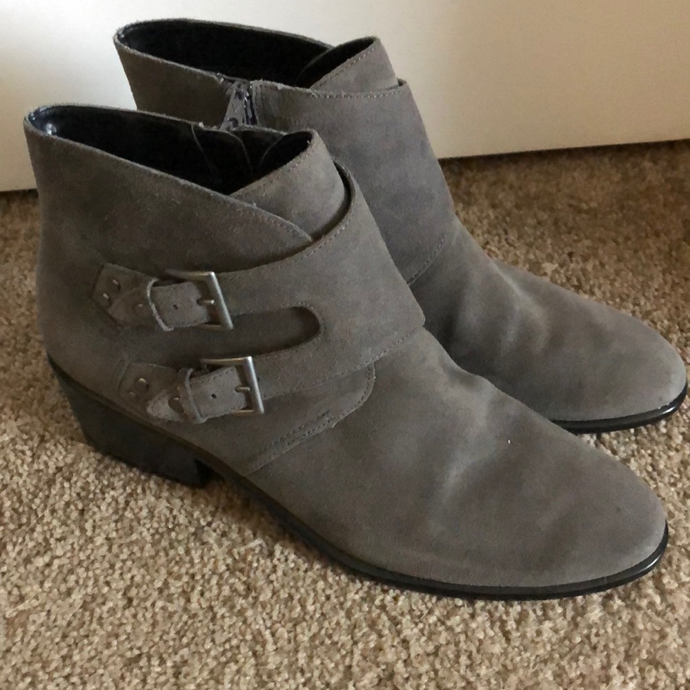 Like New Grey suede ankle boots